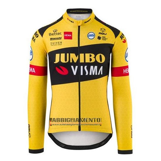 Abbigliamento Jumbo Visma 2020 Manica Lunga e Calzamaglia Con Bretelle Giallo Nero - Clicca l'immagine per chiudere